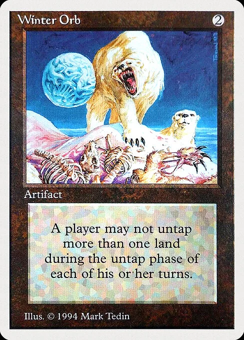 Winter Orb, carta Magic di tipo Artifact illustrata da Mark Tedin