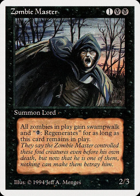 Zombie Master, carta Magic di tipo Creature — Zombie illustrata da Jeff A. Menges