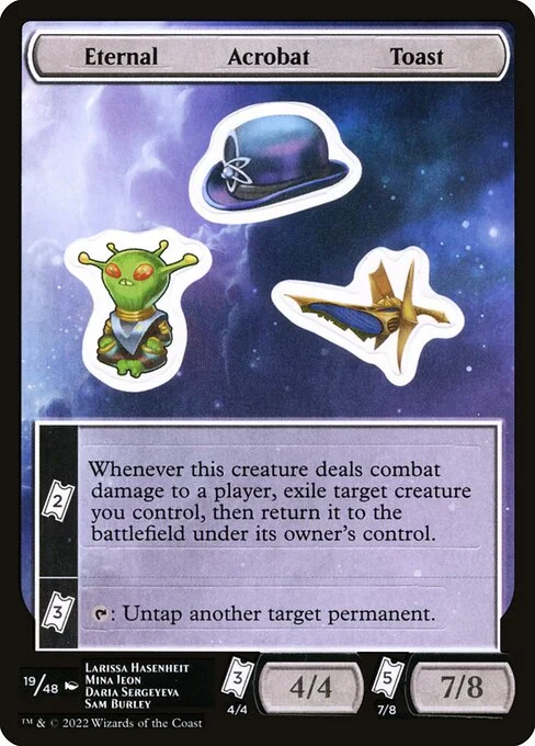 Eternal Acrobat Toast, carta Magic di tipo Stickers illustrata da Larissa Hasenheit & Mina Jeon