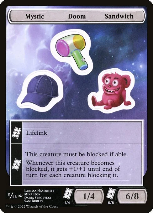Mystic Doom Sandwich, carta Magic di tipo Stickers illustrata da Larissa Hasenheit & Mina Jeon