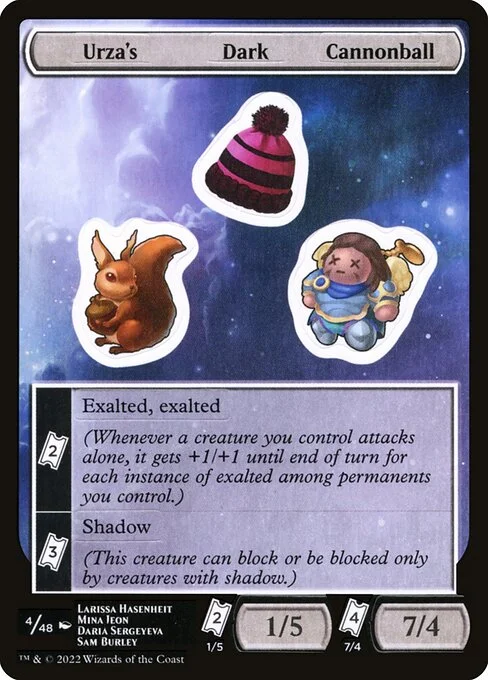 Urza's Dark Cannonball, carta Magic di tipo Stickers illustrata da Larissa Hasenheit & Mina Jeon