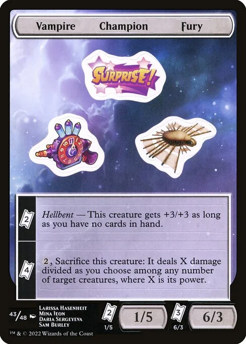 Vampire Champion Fury, carta Magic di tipo Stickers illustrata da Larissa Hasenheit & Mina Jeon