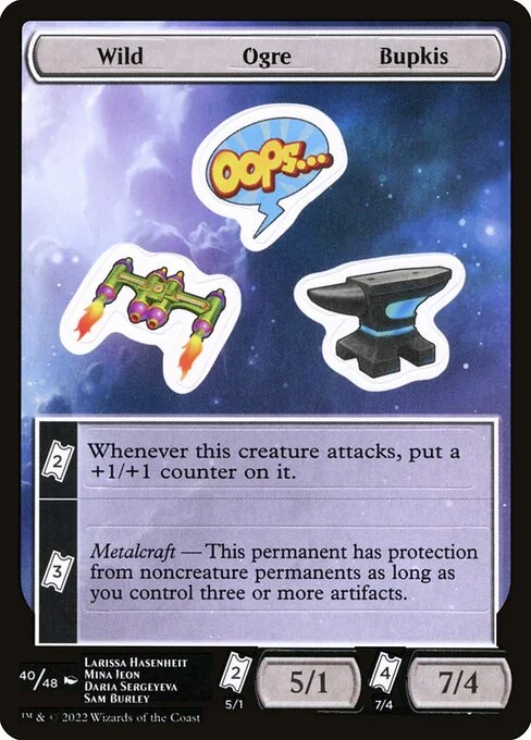 Wild Ogre Bupkis, carta Magic di tipo Stickers illustrata da Larissa Hasenheit & Mina Jeon