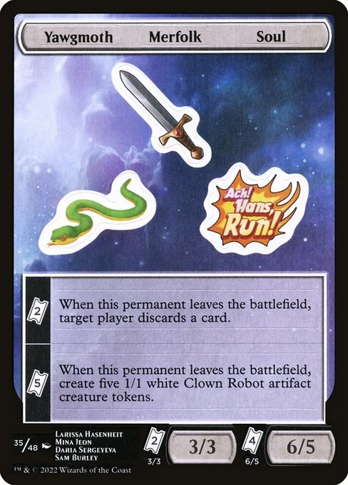 Yawgmoth Merfolk Soul, carta Magic di tipo Stickers illustrata da Larissa Hasenheit & Mina Jeon