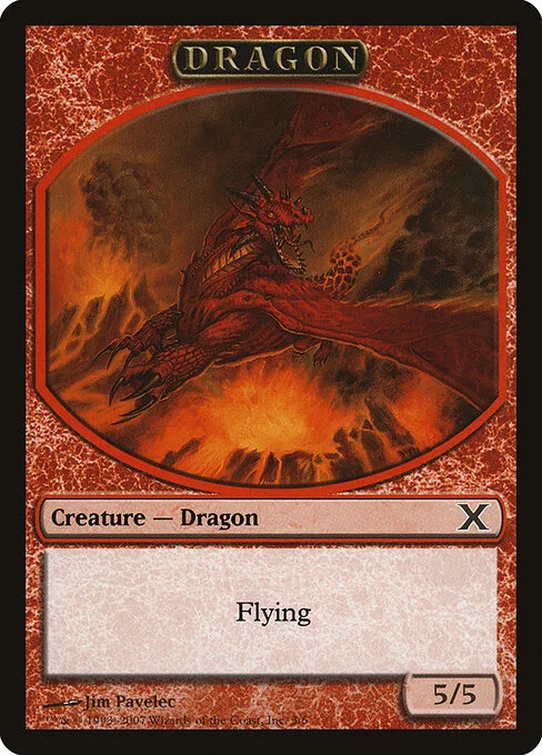 Dragon, carta Magic di tipo Token Creature — Dragon illustrata da Jim Pavelec