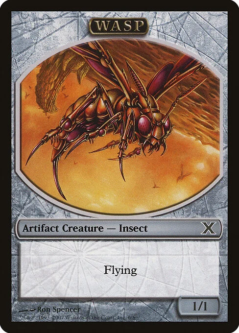 Wasp, carta Magic di tipo Token Artifact Creature — Insect illustrata da Ron Spencer