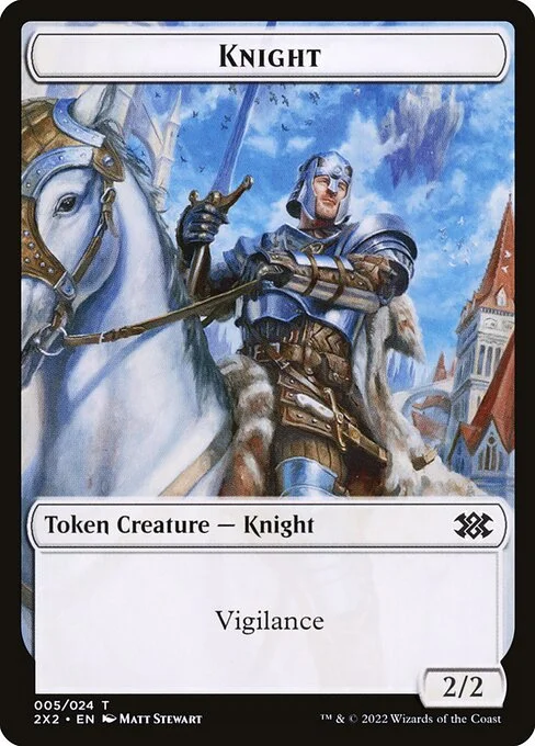 Knight, carta Magic di tipo Token Creature — Knight illustrata da Matt Stewart