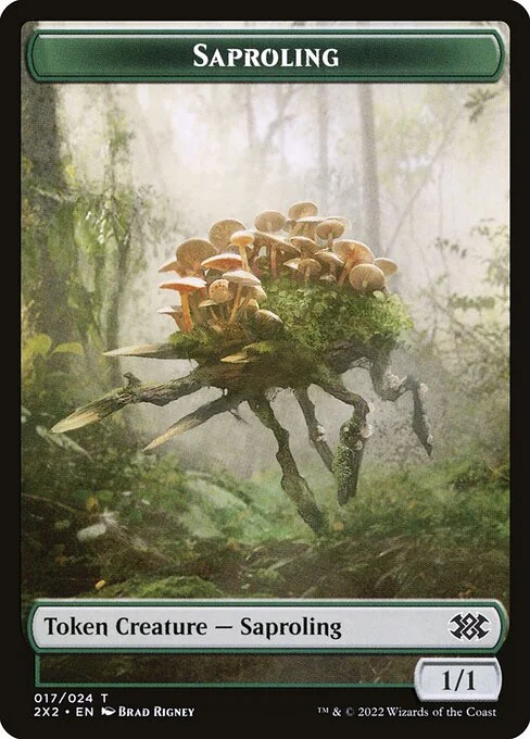 Saproling, carta Magic di tipo Token Creature — Saproling illustrata da Brad Rigney