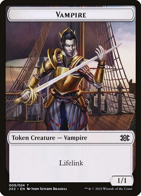 Vampire, carta Magic di tipo Token Creature — Vampire illustrata da John Severin Brassell