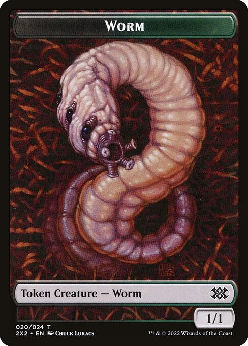 Worm, carta Magic di tipo Token Creature — Worm illustrata da Chuck Lukacs