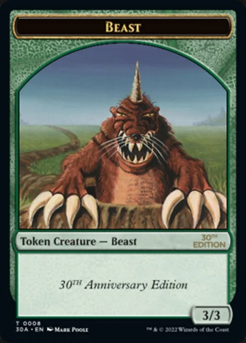 Beast, carta Magic di tipo Token Creature — Beast illustrata da Mark Poole