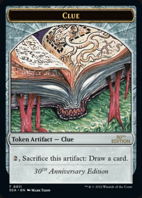 Clue, carta Magic di tipo Token Artifact — Clue illustrata da Mark Tedin