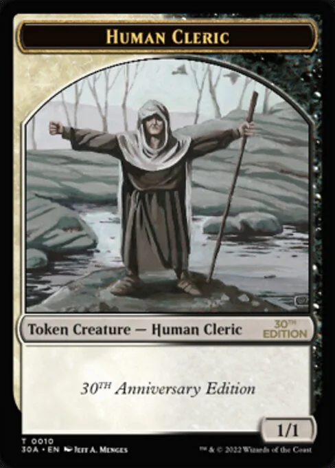 Human Cleric, carta Magic di tipo Token Creature — Human Cleric illustrata da Jeff A. Menges