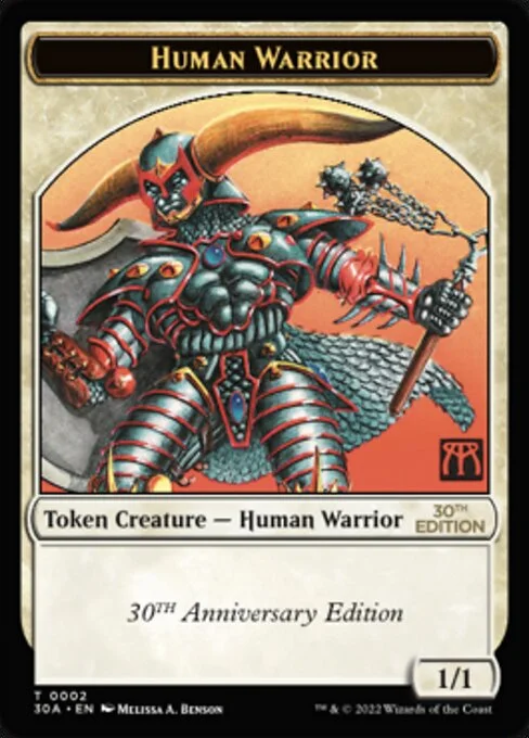 Human Warrior, carta Magic di tipo Token Creature — Human Warrior illustrata da Melissa A. Benson