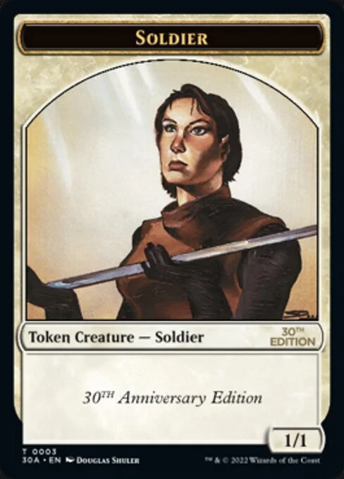 Soldier, carta Magic di tipo Token Creature — Soldier illustrata da Douglas Shuler