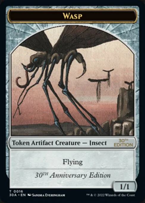 Wasp, carta Magic di tipo Token Artifact Creature — Insect illustrata da Sandra Everingham