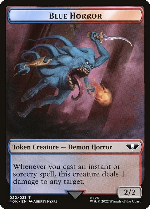 Blue Horror, carta Magic di tipo Token Creature — Demon Horror illustrata da Andrey Nyarl