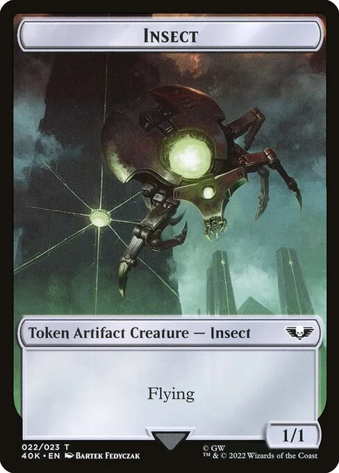 Insect, carta Magic di tipo Token Artifact Creature — Insect illustrata da Bartek Fedyczak