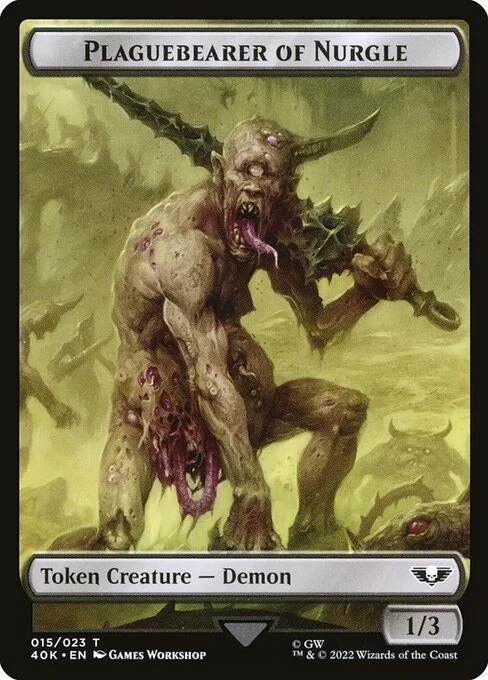 Plaguebearer of Nurgle, carta Magic di tipo Token Creature — Demon illustrata da Games Workshop