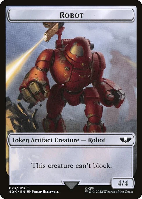 Robot, carta Magic di tipo Token Artifact Creature — Robot illustrata da Philip Helliwell