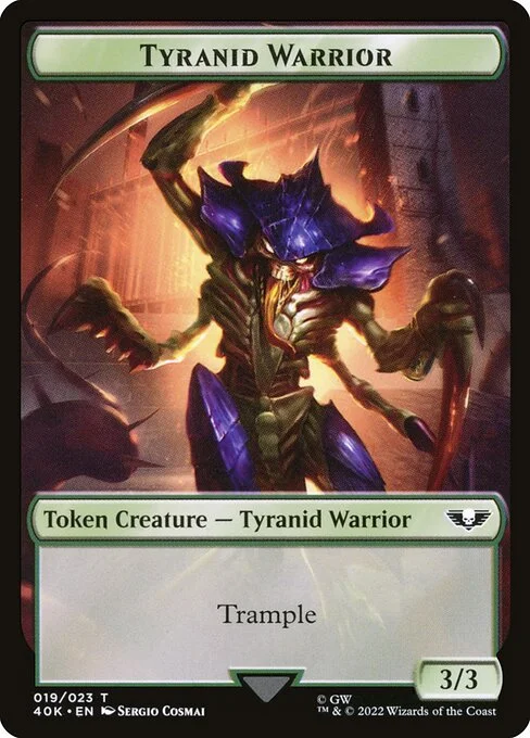 Tyranid Warrior, carta Magic di tipo Token Creature — Tyranid Warrior illustrata da Sergio Cosmai