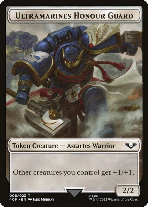 Ultramarines Honour Guard, carta Magic di tipo Token Creature — Astartes Warrior illustrata da Jake Murray