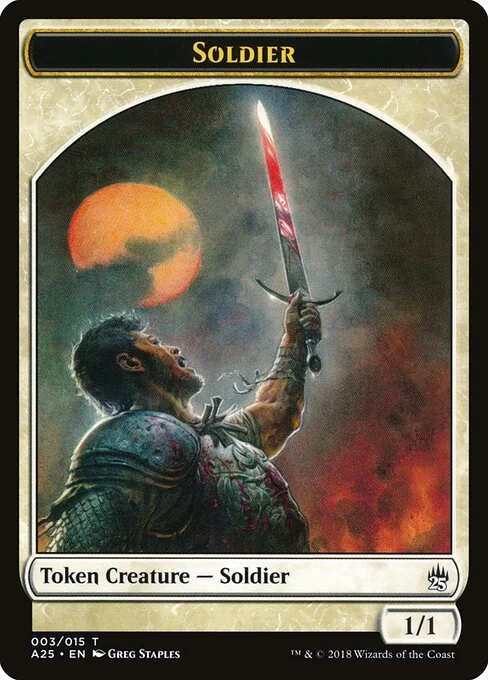 Soldier, carta Magic di tipo Token Creature — Soldier illustrata da Greg Staples