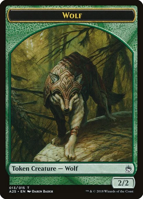 Wolf, carta Magic di tipo Token Creature — Wolf illustrata da Daren Bader