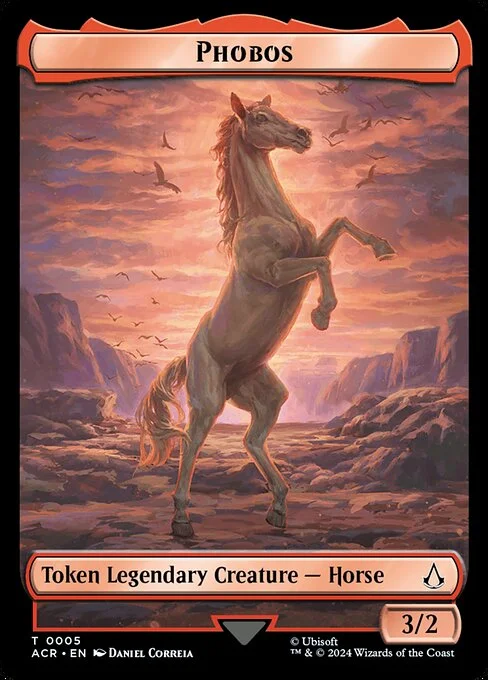 Phobos, carta Magic di tipo Token Legendary Creature — Horse illustrata da Daniel Correia