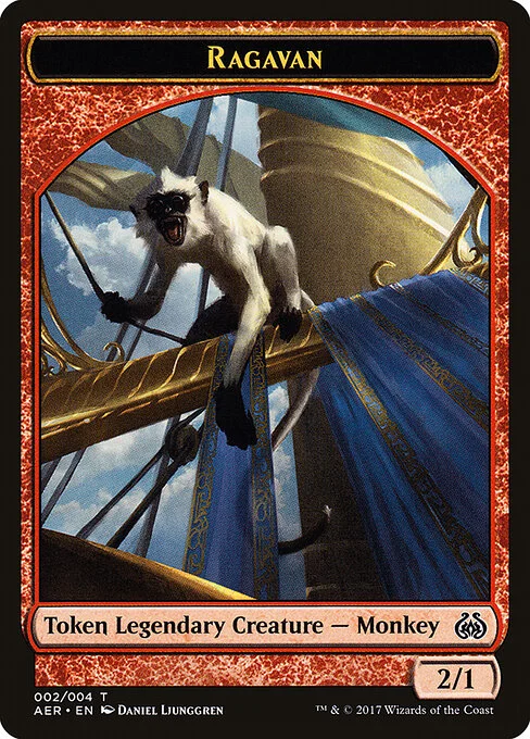 Ragavan, carta Magic di tipo Token Legendary Creature — Monkey illustrata da Daniel Ljunggren