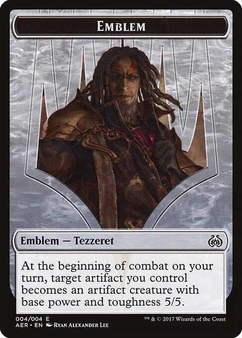 Tezzeret the Schemer Emblem, carta Magic di tipo Emblem — Tezzeret illustrata da Ryan Alexander Lee