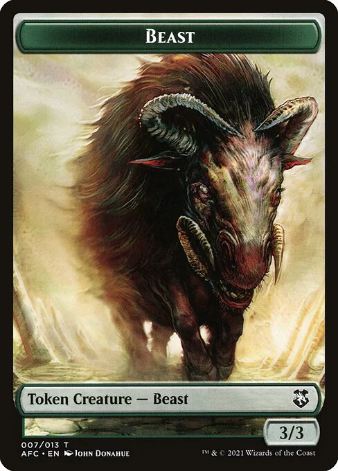 Beast, carta Magic di tipo Token Creature — Beast illustrata da John Donahue