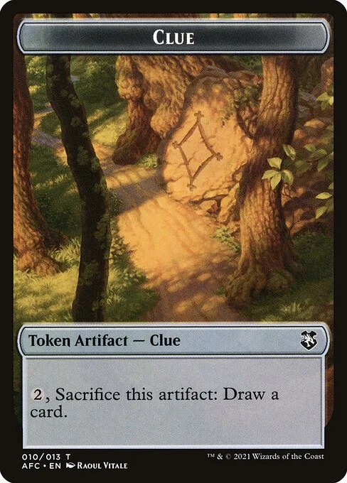 Clue, carta Magic di tipo Token Artifact — Clue illustrata da Raoul Vitale