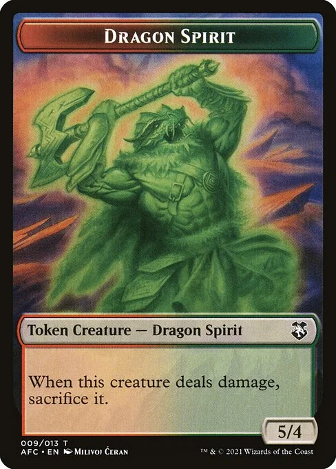 Dragon Spirit, carta Magic di tipo Token Creature — Dragon Spirit illustrata da Milivoj Ćeran