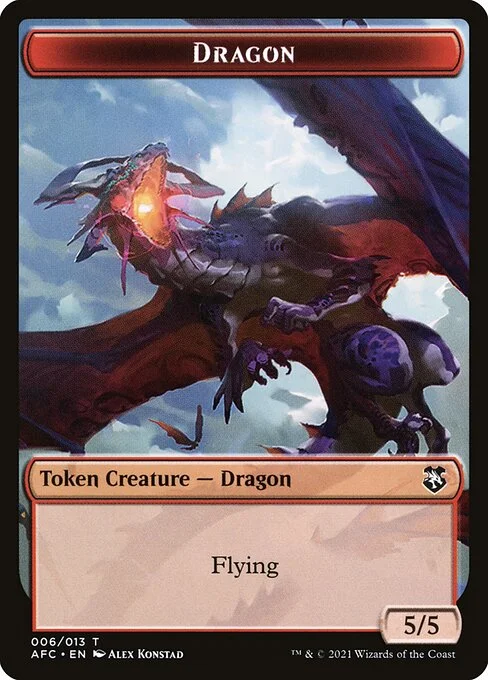 Dragon, carta Magic di tipo Token Creature — Dragon illustrata da Alex Konstad