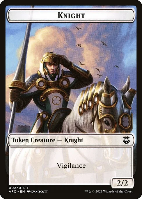 Knight, carta Magic di tipo Token Creature — Knight illustrata da Dan Murayama Scott