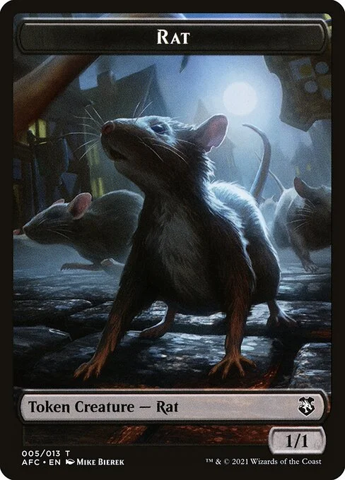 Rat, carta Magic di tipo Token Creature — Rat illustrata da Mike Bierek