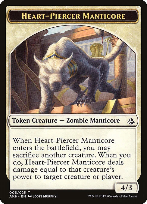 Heart-Piercer Manticore, carta Magic di tipo Token Creature — Zombie Manticore illustrata da Scott Murphy