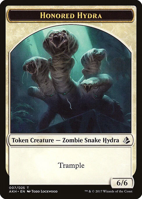 Honored Hydra, carta Magic di tipo Token Creature — Zombie Snake Hydra illustrata da Todd Lockwood