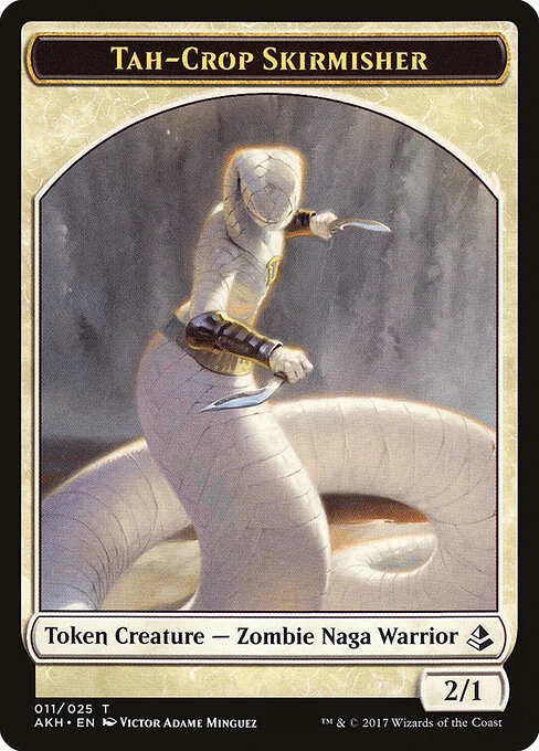 Tah-Crop Skirmisher, carta Magic di tipo Token Creature — Zombie Naga Warrior illustrata da Victor Adame Minguez