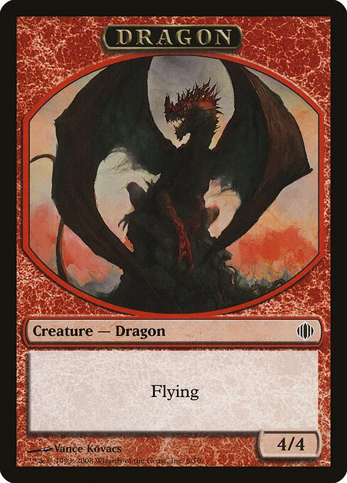 Dragon, carta Magic di tipo Token Creature — Dragon illustrata da Vance Kovacs