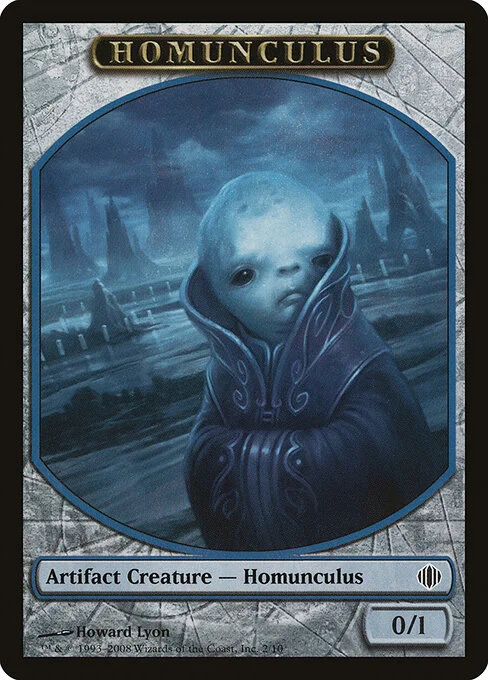 Homunculus, carta Magic di tipo Token Artifact Creature — Homunculus illustrata da Howard Lyon