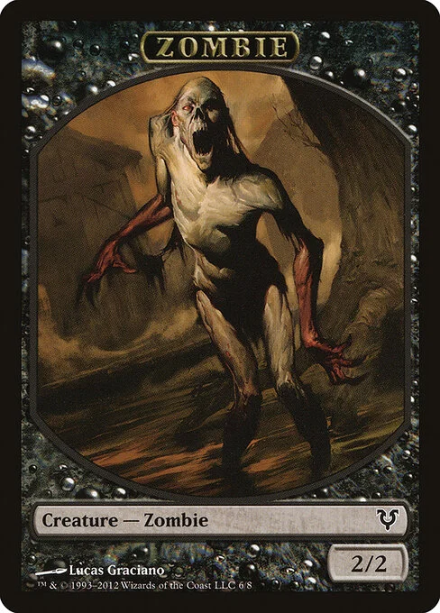 Zombie, carta Magic di tipo Token Creature — Zombie illustrata da Lucas Graciano