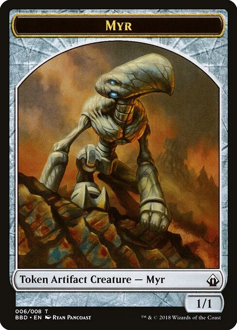 Myr, carta Magic di tipo Token Artifact Creature — Myr illustrata da Ryan Pancoast