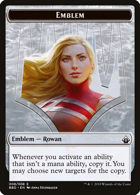 Rowan Kenrith Emblem, carta Magic di tipo Emblem — Rowan illustrata da Anna Steinbauer