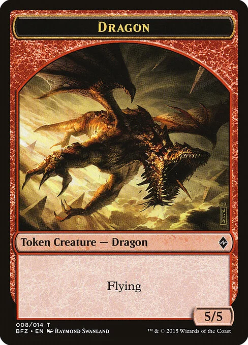 Dragon, carta Magic di tipo Token Creature — Dragon illustrata da Raymond Swanland