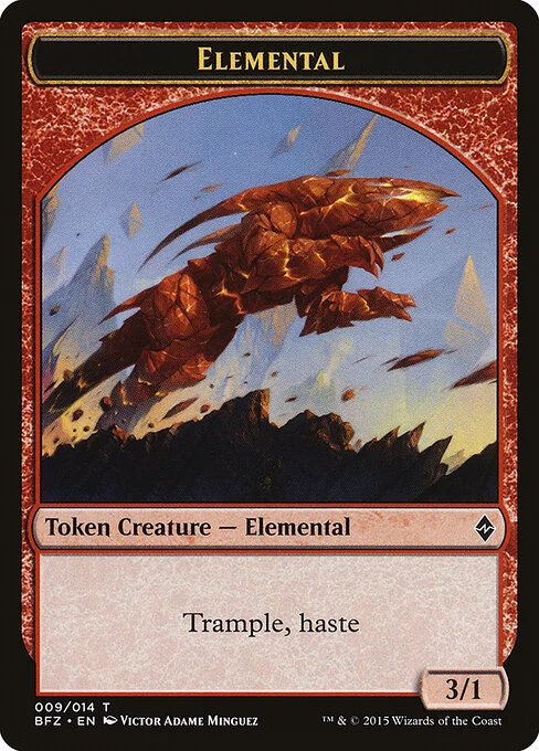 Elemental, carta Magic di tipo Token Creature — Elemental illustrata da Victor Adame Minguez