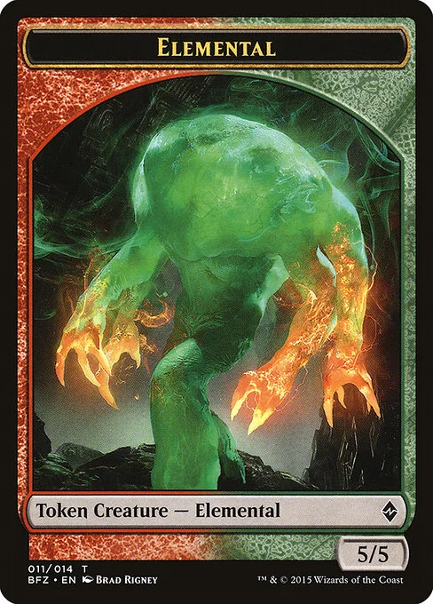 Elemental, carta Magic di tipo Token Creature — Elemental illustrata da Brad Rigney