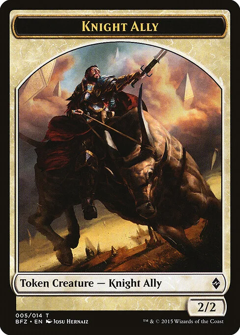 Knight Ally, carta Magic di tipo Token Creature — Knight Ally illustrata da Josu Hernaiz
