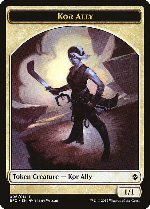 Kor Ally, carta Magic di tipo Token Creature — Kor Ally illustrata da Jeremy Wilson